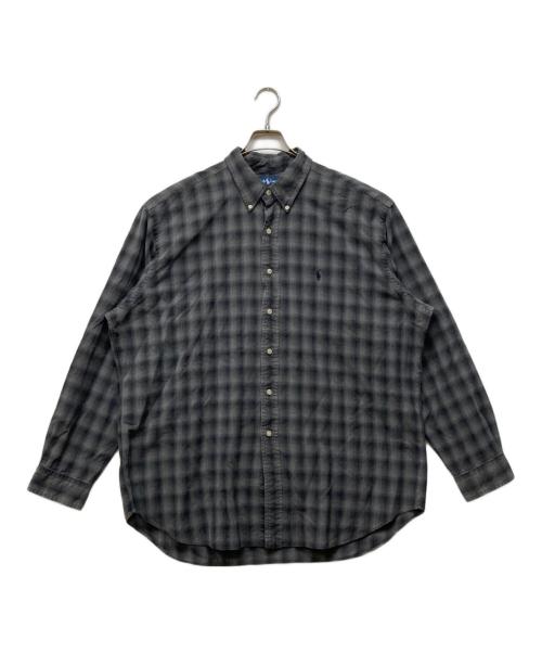 RALPH LAUREN（ラルフローレン）RALPH LAUREN (ラルフローレン) BLAKE コットンシルク オンブレチェックシャツ グレー サイズ:XLの古着・服飾アイテム