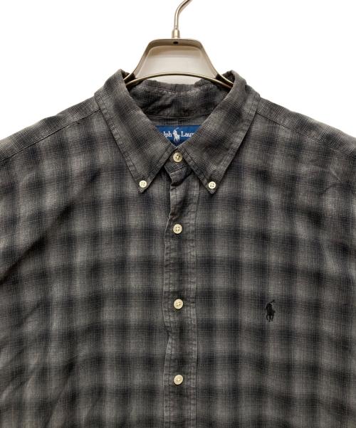 RALPH LAUREN（ラルフローレン）RALPH LAUREN (ラルフローレン) BLAKE コットンシルク オンブレチェックシャツ グレー サイズ:XLの古着・服飾アイテム