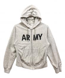 US ARMY（ユーエスアーミー）の古着「ARMY ジップパーカー」｜グレー