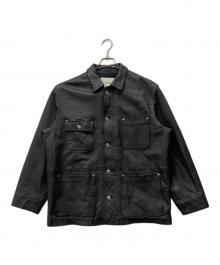 JAGROSE（ジャグロース）の古着「ウォッシュレザー カバーオール」｜ブラック