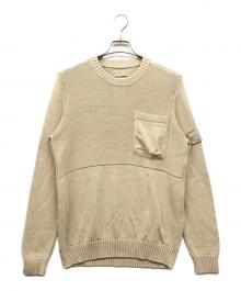 STONE ISLAND（ストーンアイランド）の古着「リネンクルーネックニット」｜ベージュ
