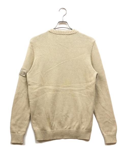 STONE ISLAND（ストーンアイランド）STONE ISLAND (ストーンアイランド) リネンクルーネックニット ベージュ サイズ:Lの古着・服飾アイテム