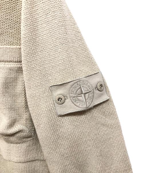 STONE ISLAND（ストーンアイランド）STONE ISLAND (ストーンアイランド) リネンクルーネックニット ベージュ サイズ:Lの古着・服飾アイテム