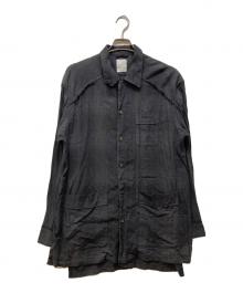 SUBLATIONS（サブレーションズ）の古着「OMBRE CHECK PAJAMA SHIRT」｜ブラック