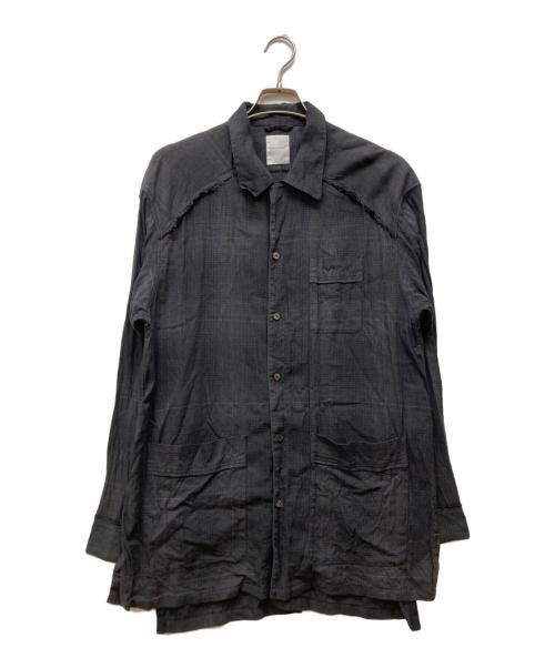 SUBLATIONS（サブレーションズ）SUBLATIONS (サブレーションズ) OMBRE CHECK PAJAMA SHIRT ブラック サイズ:２の古着・服飾アイテム