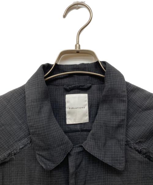SUBLATIONS（サブレーションズ）SUBLATIONS (サブレーションズ) OMBRE CHECK PAJAMA SHIRT ブラック サイズ:２の古着・服飾アイテム