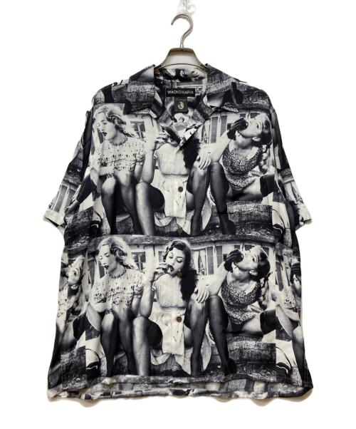 WACKO MARIA（ワコマリア）WACKO MARIA (ワコマリア) Revenge (リベンジ) ELLEN VON UNWERTH ハワイアンシャツ ブラック×ホワイト サイズ:XLの古着・服飾アイテム