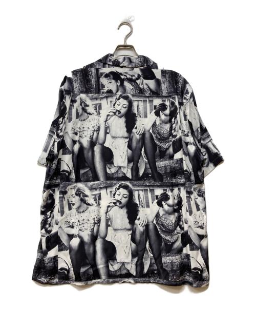 WACKO MARIA（ワコマリア）WACKO MARIA (ワコマリア) Revenge (リベンジ) ELLEN VON UNWERTH ハワイアンシャツ ブラック×ホワイト サイズ:XLの古着・服飾アイテム