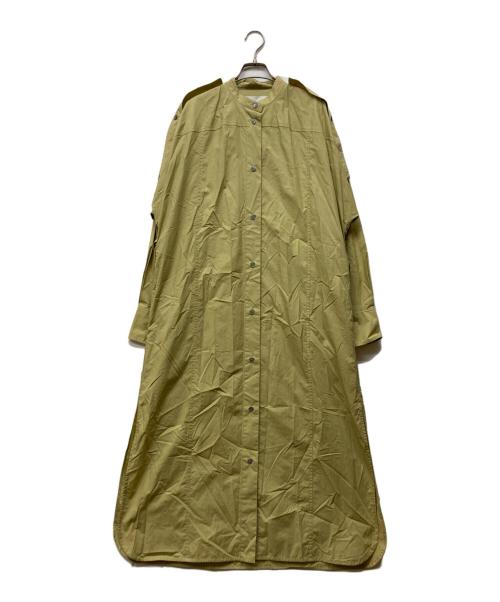 STUDIO NICHOLSON（スタジオ ニコルソン）STUDIO NICHOLSON (スタジオ ニコルソン) バンドカラーシャツワンピース イエローの古着・服飾アイテム