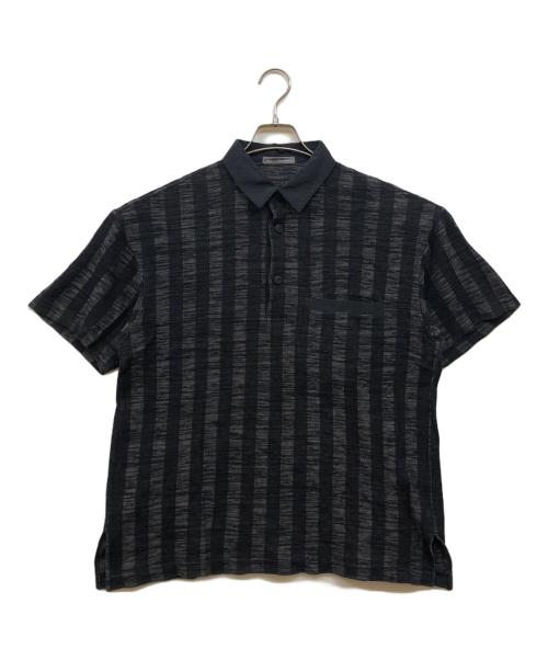 ISSEY MIYAKE MEN（イッセイミヤケメン）ISSEY MIYAKE MEN (イッセイミヤケメン) 筆タグ ニットポロシャツ ブラック×グレー サイズ:Mの古着・服飾アイテム