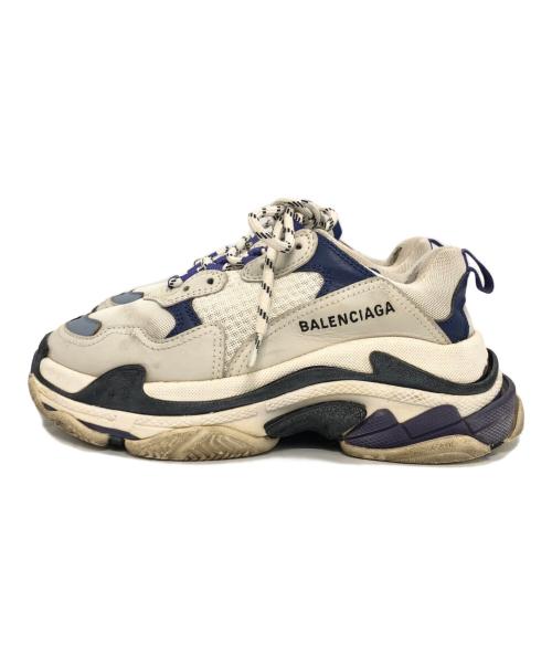 BALENCIAGA（バレンシアガ）BALENCIAGA (バレンシアガ) TRIPLE S ホワイト×ネイビー サイズ:37の古着・服飾アイテム