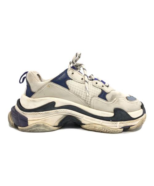 BALENCIAGA（バレンシアガ）BALENCIAGA (バレンシアガ) TRIPLE S ホワイト×ネイビー サイズ:37の古着・服飾アイテム