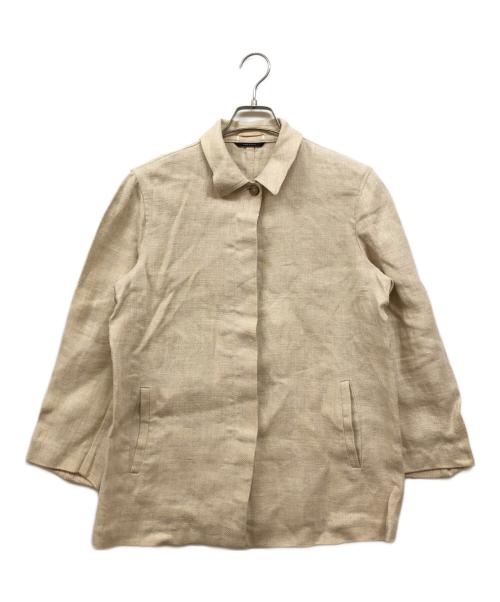 WEEKEND Max Mara（ウィークエンド マックスマーラ）WEEKEND Max Mara (ウィークエンド マックスマーラ) リネン比翼ジャケット ベージュ サイズ:42の古着・服飾アイテム