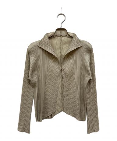 PLEATSPLEASE プリーツプリーズ シャツジャケット ベージュ 中古・古着通販】PLEATS PLEASE (プリーツプリーズ) プリーツ