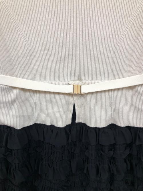 CELFORD（セルフォード）CELFORD (セルフォード) フリルティアードニットドッキングワンピース ベージュ サイズ:36の古着・服飾アイテム