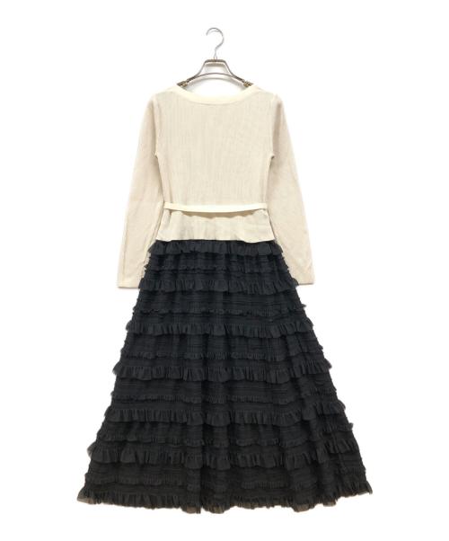 CELFORD（セルフォード）CELFORD (セルフォード) フリルティアードニットドッキングワンピース ベージュ サイズ:36の古着・服飾アイテム