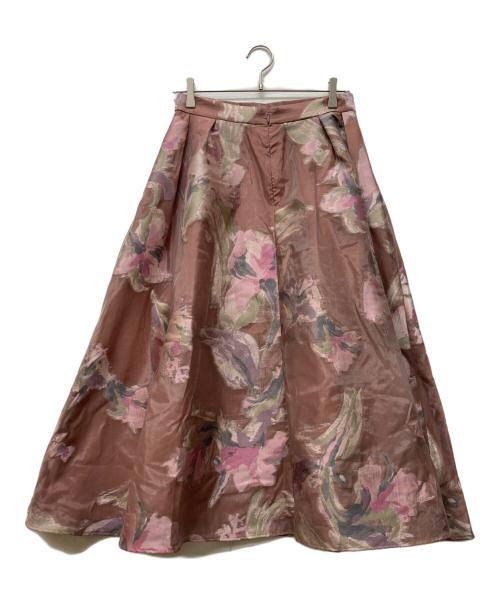 CELFORD（セルフォード）CELFORD (セルフォード) ペイントフラワージャカードスカート ピンク サイズ:38の古着・服飾アイテム