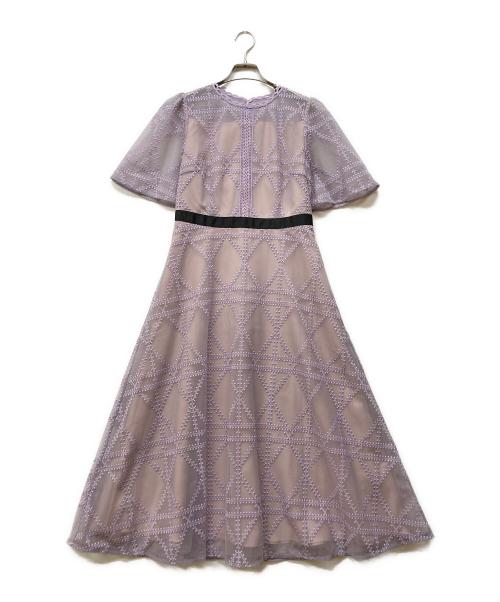 CELFORD（セルフォード）CELFORD (セルフォード) プレイドパターンチュールドレス パープル サイズ:38の古着・服飾アイテム