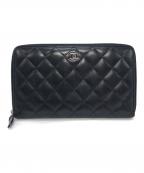 CHANELシャネル）の古着「ココマークラウンドジップウォレット」｜ブラック