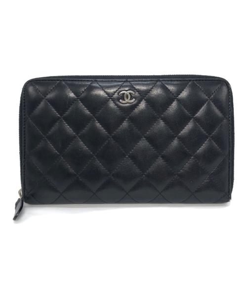 CHANEL（シャネル）CHANEL (シャネル) ココマークラウンドジップウォレット ブラックの古着・服飾アイテム