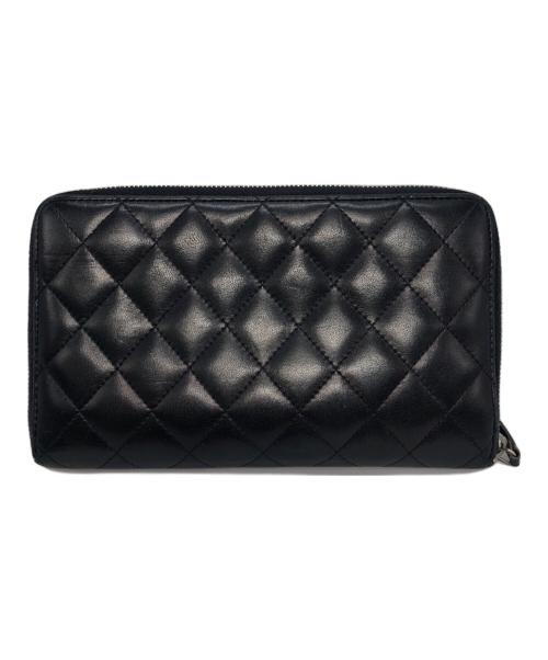 CHANEL（シャネル）CHANEL (シャネル) ココマークラウンドジップウォレット ブラックの古着・服飾アイテム