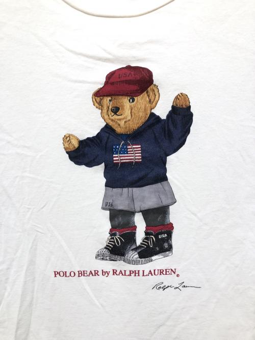 RALPH LAUREN（ラルフローレン）RALPH LAUREN (ラルフローレン) ポロベアプリントTシャツ ホワイト サイズ:Mの古着・服飾アイテム