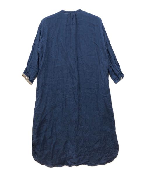 NUME（ヌメ）nume (ヌメ) リネンダブルガーゼワンピース ブルー サイズ:2の古着・服飾アイテム