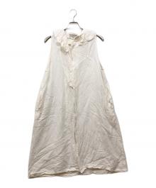 Vlas Blomme（ヴラスブラム）の古着「Linen Bamboo 2wayアシンメトリードレス」｜ホワイト