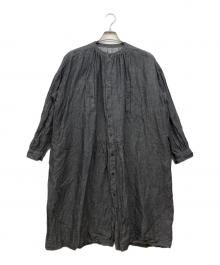 Vlas Blomme（ヴラスブラム）の古着「Blushed Cotton Linen ワークワンピース」｜グレー
