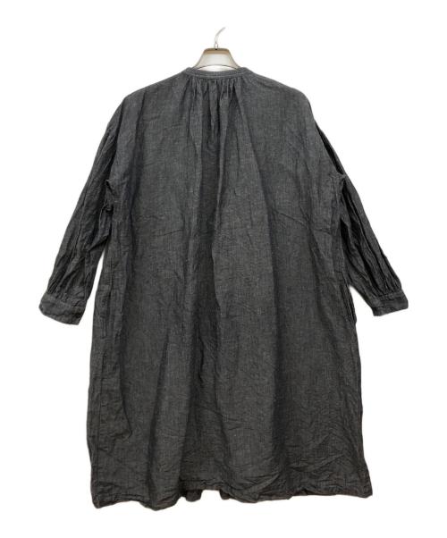 Vlas Blomme（ヴラスブラム）Vlas Blomme (ヴラスブラム) Blushed Cotton Linen ワークワンピース グレー サイズ:freeの古着・服飾アイテム