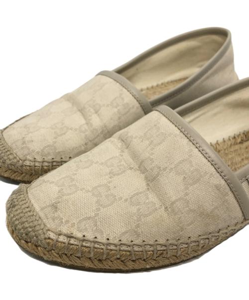 GUCCI（グッチ）GUCCI (グッチ) GGキャンバス エスパドリーユ ホワイト サイズ:36の古着・服飾アイテム