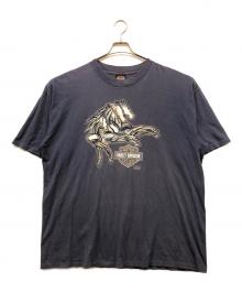 HARLEY-DAVIDSON（ハーレーダビッドソン）の古着「ホースプリントTシャツ」｜ネイビー