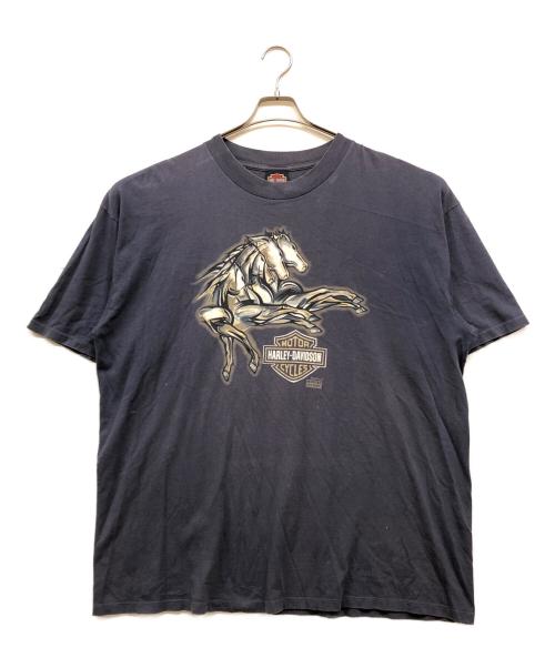 HARLEY-DAVIDSON（ハーレーダビッドソン）HARLEY-DAVIDSON (ハーレーダビッドソン) ホースプリントTシャツ ネイビー サイズ:XLの古着・服飾アイテム