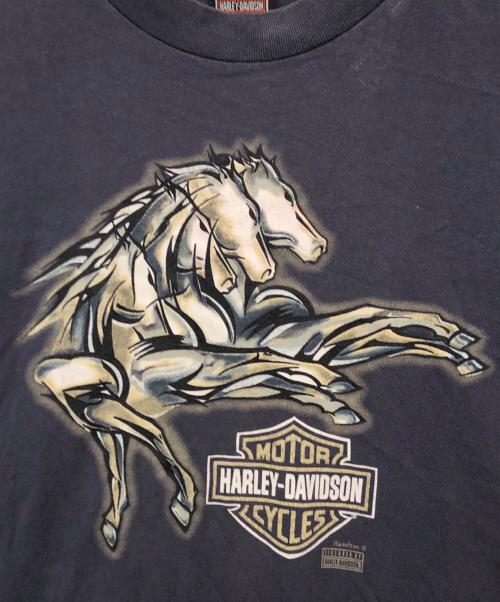 HARLEY-DAVIDSON（ハーレーダビッドソン）HARLEY-DAVIDSON (ハーレーダビッドソン) ホースプリントTシャツ ネイビー サイズ:XLの古着・服飾アイテム