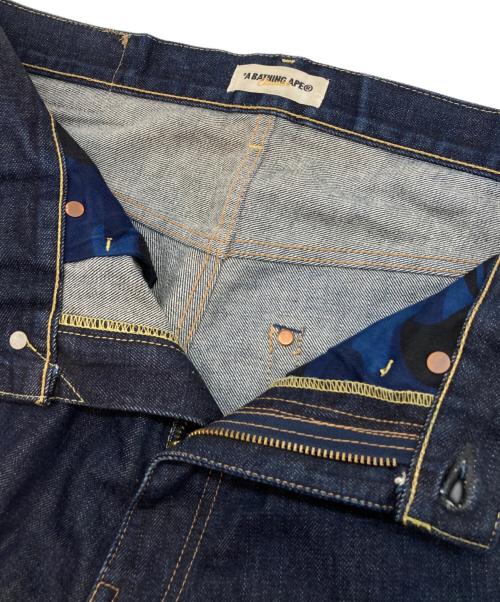 A BATHING APE（アベイシングエイプ）A BATHING APE (アベイシングエイプ) エイプヘッドステッチデニムパンツ インディゴ サイズ:不明（実寸サイズをご確認ください）の古着・服飾アイテム