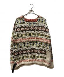 SUNSEA（サンシー）の古着「vネックノルディックニット」｜ベージュ