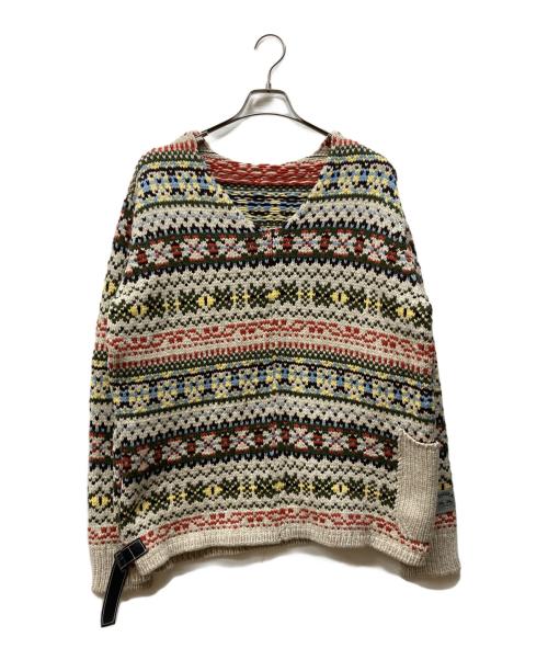 SUNSEA（サンシー）SUNSEA (サンシー) vネックノルディックニット ベージュ サイズ:2の古着・服飾アイテム