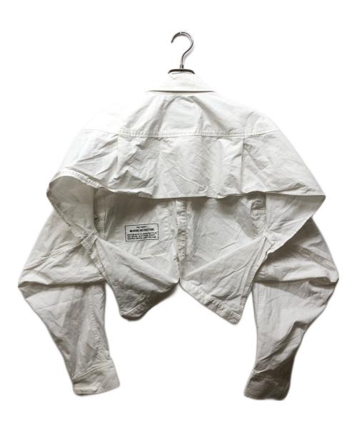 Maison MIHARA YASUHIRO（メゾン ミハラ ヤスヒロ）Maison MIHARA YASUHIRO (メゾン ミハラ ヤスヒロ) バックオープンクロップド長袖シャツ ホワイト サイズ:38の古着・服飾アイテム