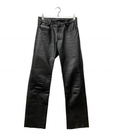 Schott レザー パンツ 30 黒　USED 中古・古着通販】Schott (ショット) レザーパンツ ブラック サイズ:30