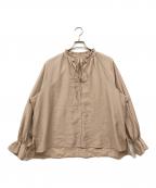 Spick and Spanスピック＆スパン）の古着「ハイブリットフリルカラーボリュームスリーブブラウス」｜ベージュ