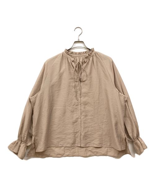 Spick and Span（スピック＆スパン）Spick and Span (スピック＆スパン) ハイブリットフリルカラーボリュームスリーブブラウス ベージュ サイズ:記載無し（実寸サイズをご確認ください）の古着・服飾アイテム