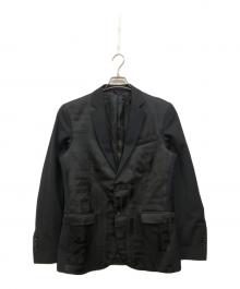 DIESEL（ディーゼル）の古着「ロゴ切替テーラードジャケット」｜ブラック