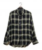 MINEDENIMマインデニム）の古着「Distortion Ombre L.Western SH」｜ブラック×グレー