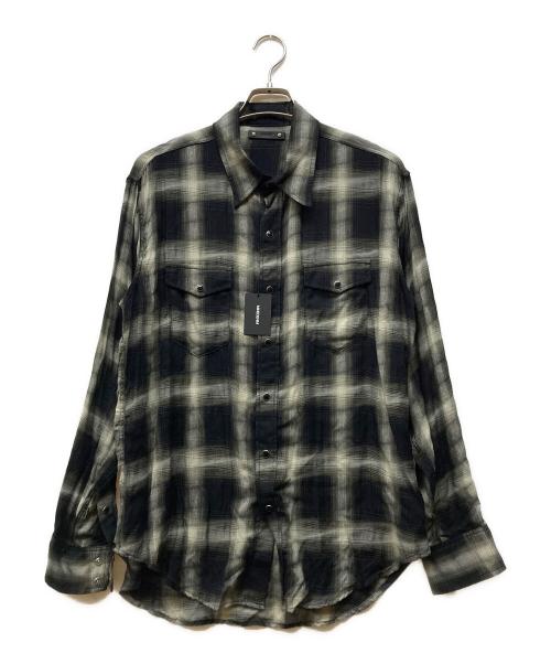 MINEDENIM（マインデニム）MINEDENIM (マインデニム) Distortion Ombre L.Western SH ブラック×グレー サイズ:2の古着・服飾アイテム
