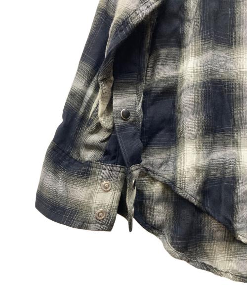 MINEDENIM（マインデニム）MINEDENIM (マインデニム) Distortion Ombre L.Western SH ブラック×グレー サイズ:2の古着・服飾アイテム