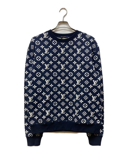 LOUIS VUITTON（ルイ ヴィトン）LOUIS VUITTON (ルイ ヴィトン) フルモノグラムジャガードクルーネックスウェット ネイビー サイズ:Ｓの古着・服飾アイテム