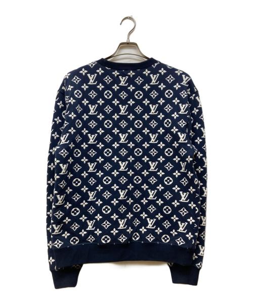 LOUIS VUITTON（ルイ ヴィトン）LOUIS VUITTON (ルイ ヴィトン) フルモノグラムジャガードクルーネックスウェット ネイビー サイズ:Ｓの古着・服飾アイテム