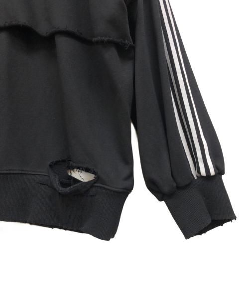 seesew（シーソー）seesew (シーソー) ダメージスウェット ブラック サイズ:Lの古着・服飾アイテム