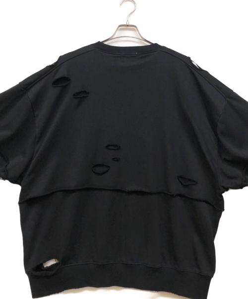 seesew（シーソー）seesew (シーソー) ダメージスウェット ブラック サイズ:Lの古着・服飾アイテム