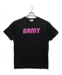 A BATHING APE（アベイシングエイプ）の古着「ARMY プリントtシャツ」｜ブラック